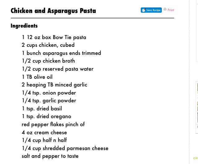 💥💢CHICKEN & ASPARAGUS PASTA💢💥