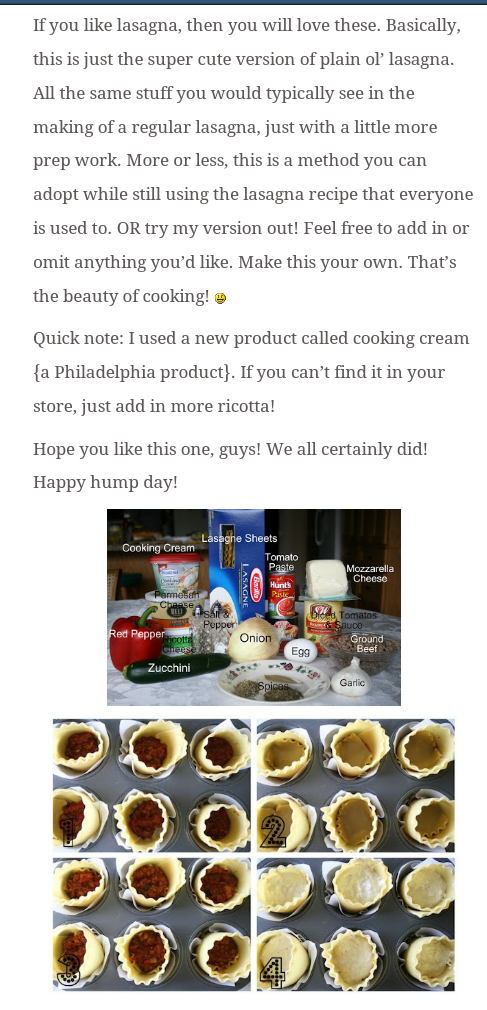 lasagna cups