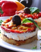 No bake goats cheese and red pepper cheesecake 
