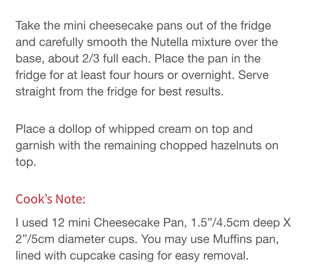 Mini Nutella Cheesecake. ๐ฎ