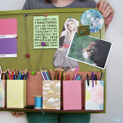 The Cwafty Blog

Make these cute little organizer boxes out of cereal boxes and scrapbook paper! Attach them to an inspiration board if you’re feeling really creative!