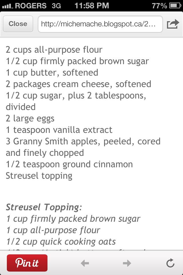 Apple Crumble Cheescake Recipe!