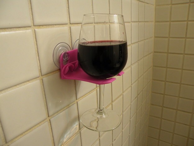 #2	A shower wineglass holder.