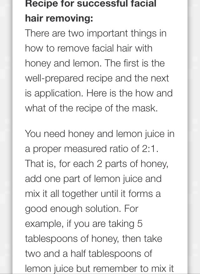 Honey Lemon Facial Hair Removal