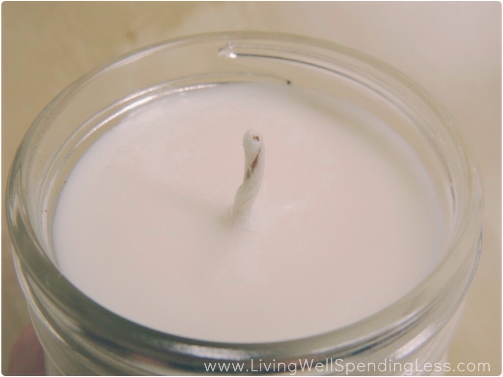 Step 6: when It has Completely cooled, trim the wick to roughly 1/2" & There you have it! The sweet smell of Success💜