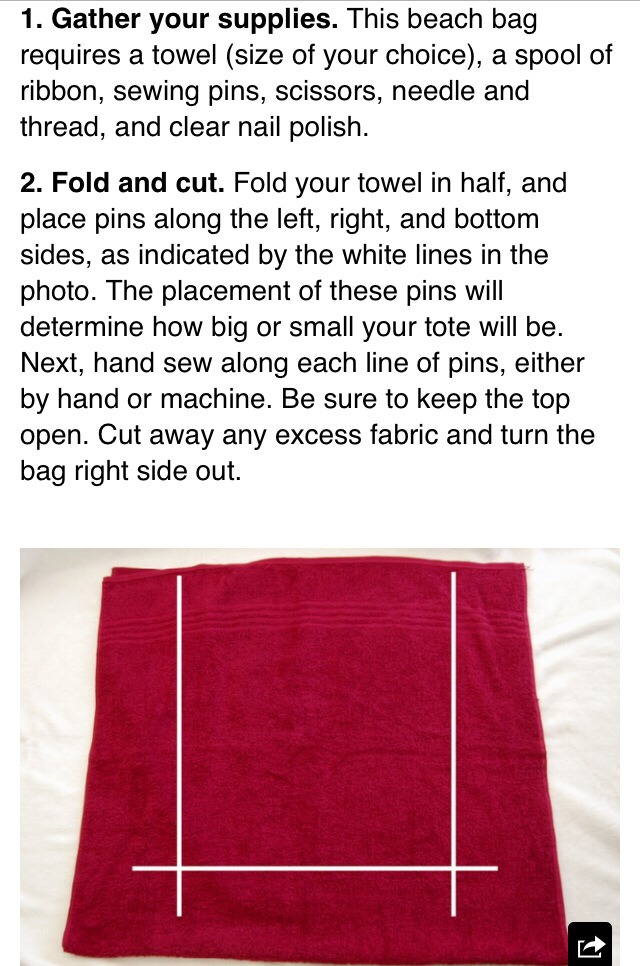 DIY Towel Beach Bag