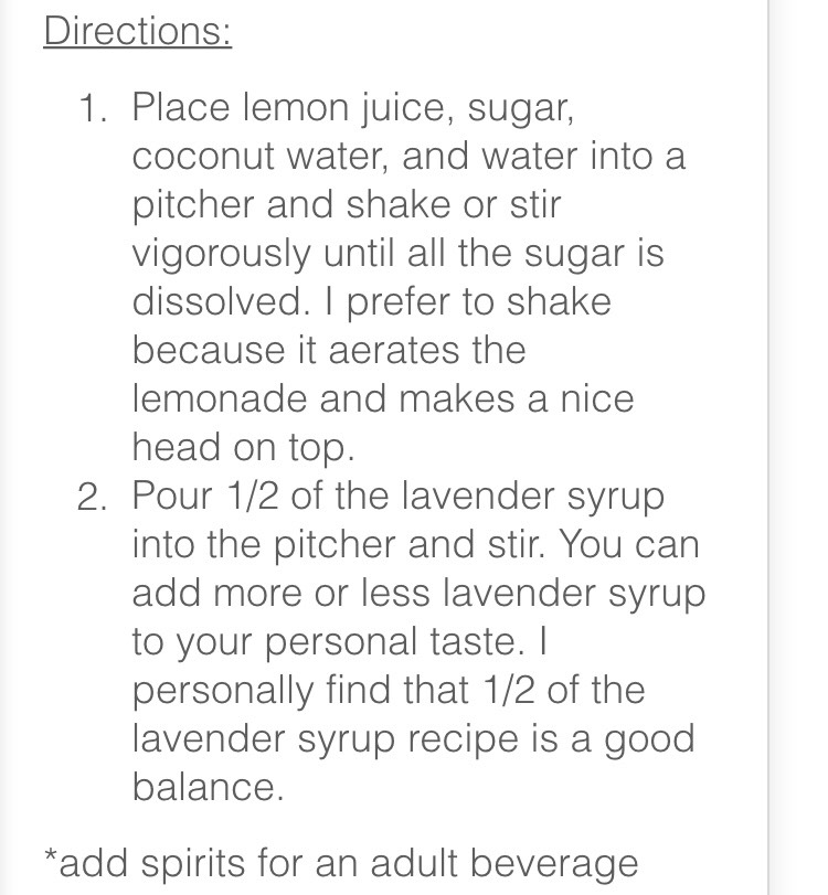Coconut Lavender Lemonade 