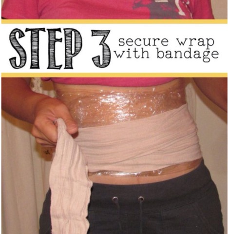 Wrap the bandage overtop of the Saran wrap just to secure it.