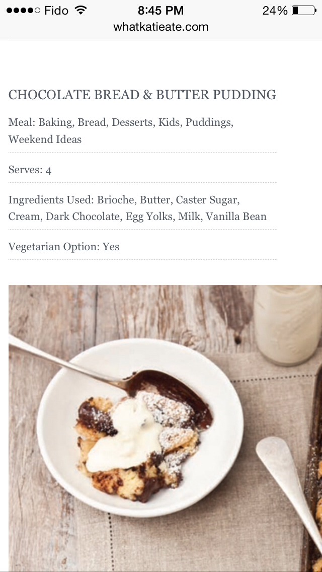 Chocolate Bread & Butter Pudding