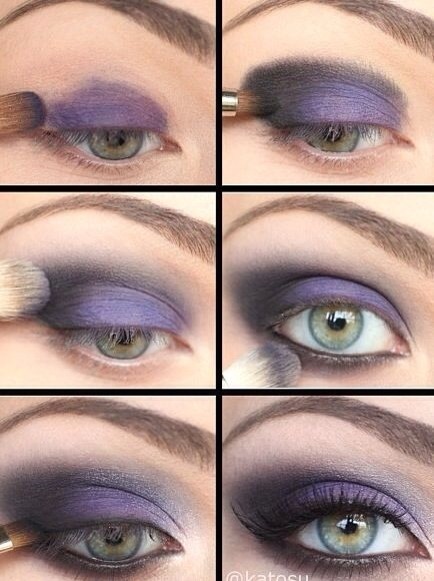 36. purple & black + a sliver of silver eye makeup look