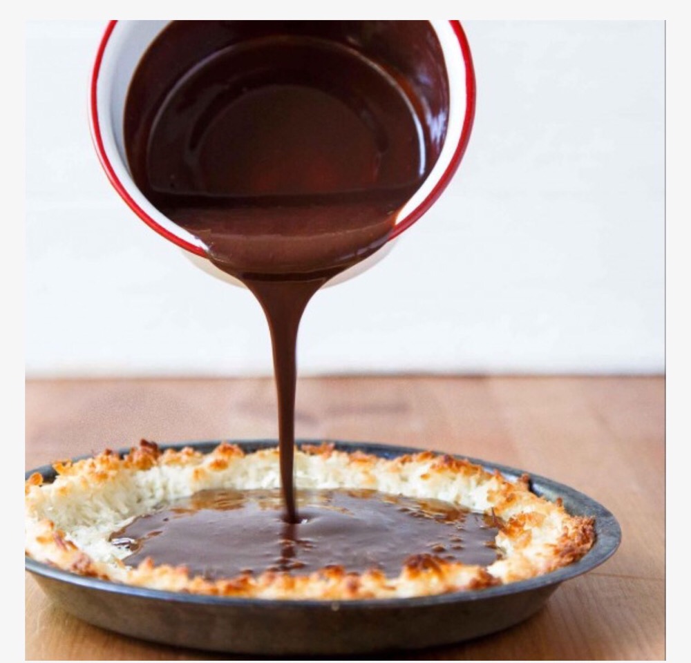 Coconut And Chocolate Pie For Two. Delicious!😋