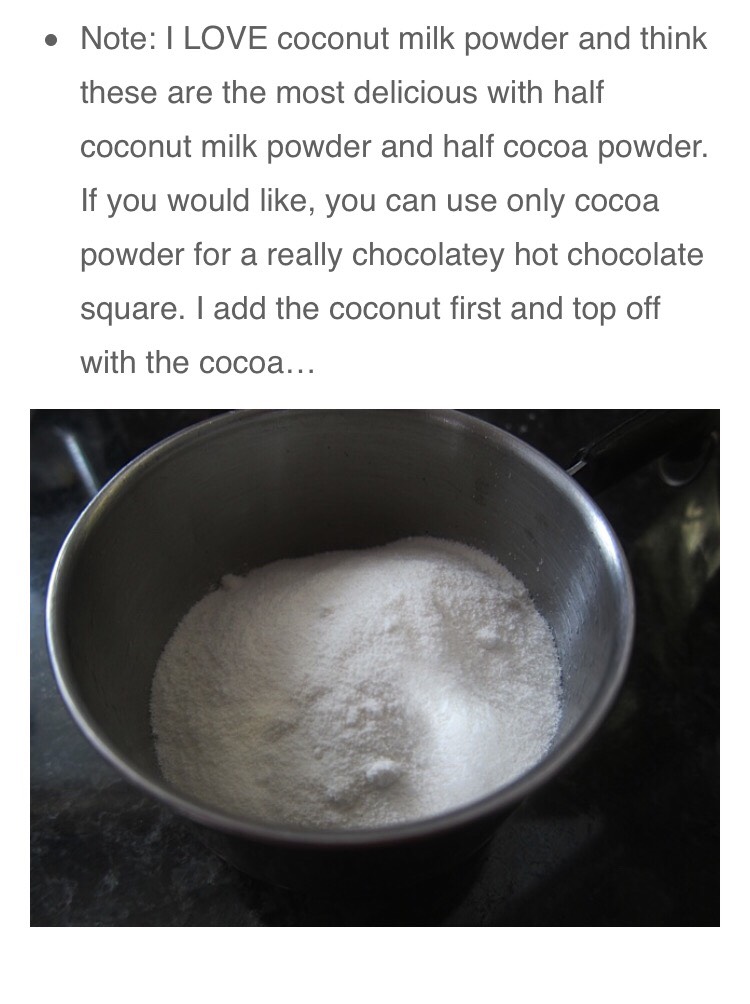 Healthy Hot Chocolate Squares