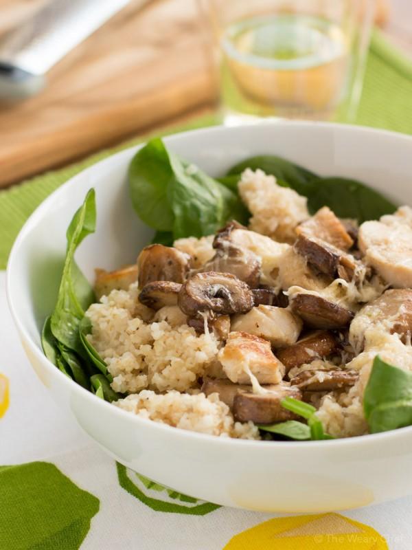 Warm Spinach Salad with Chicken and Lemon Dressing