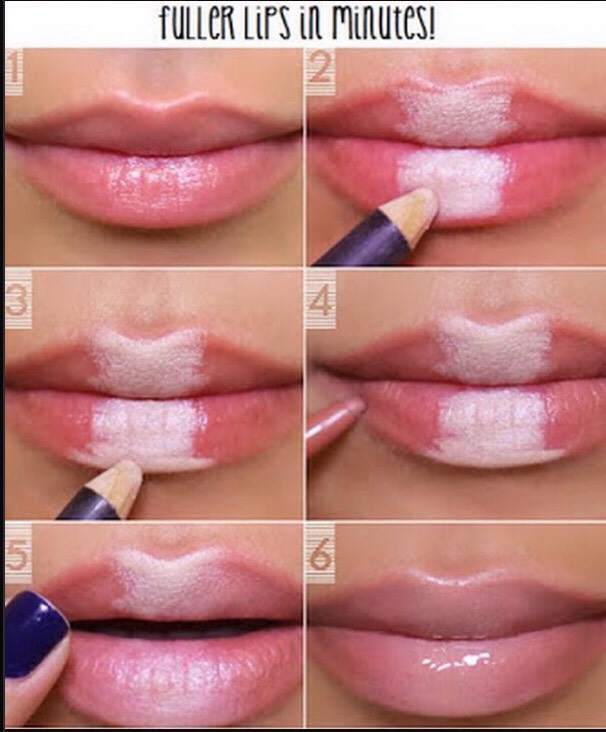 For fuller-looking lips just use the highlighting trick above.