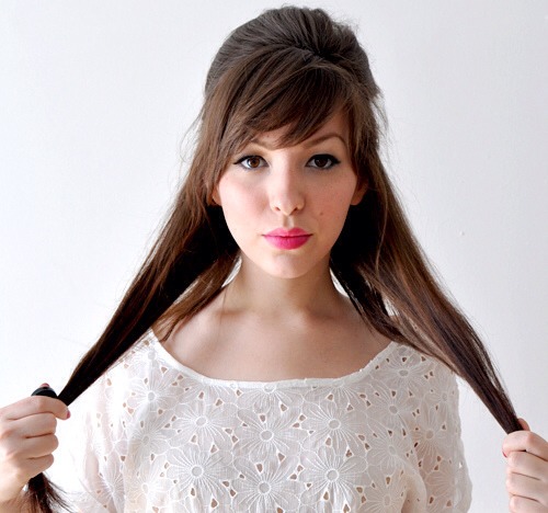 Split the rest of your hair in two sections and braid each section 