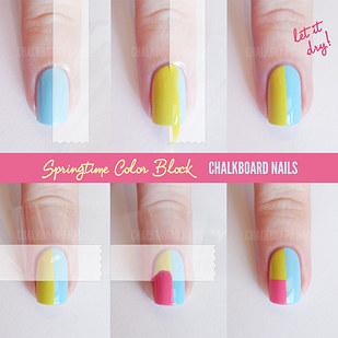 Color Block Nails 