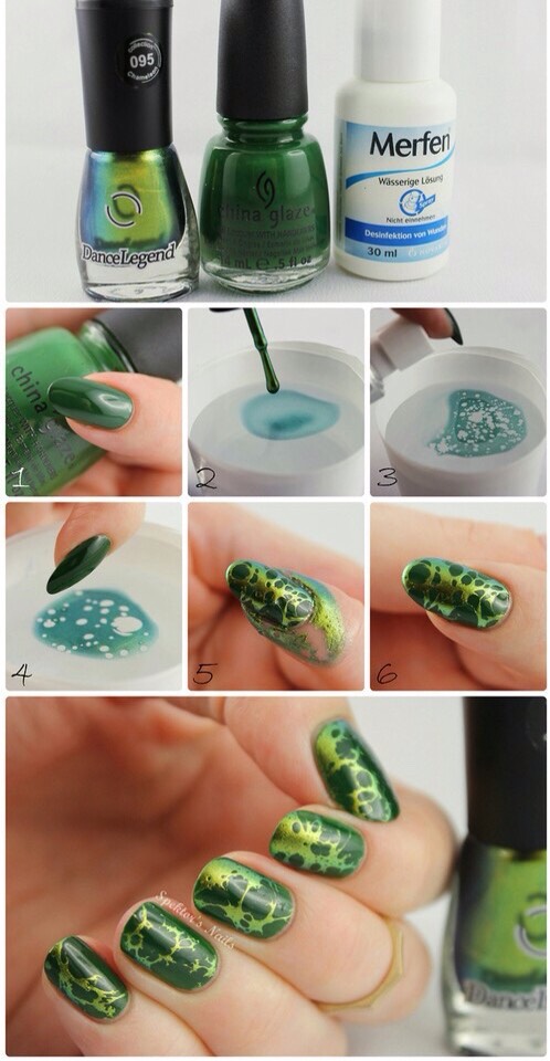 Pretty green lava nails! It's gorgeous.