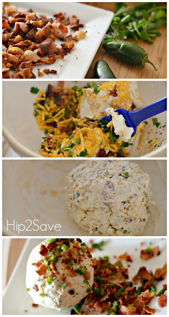 Directions:

Mix together the cream cheese, cheddar cheese, parsley, garlic, cumin, Worcestershire sauce, half of the diced jalapeños and half of the crumbled cooked bacon. Taste and adjust seasonings to your liking and add salt.

