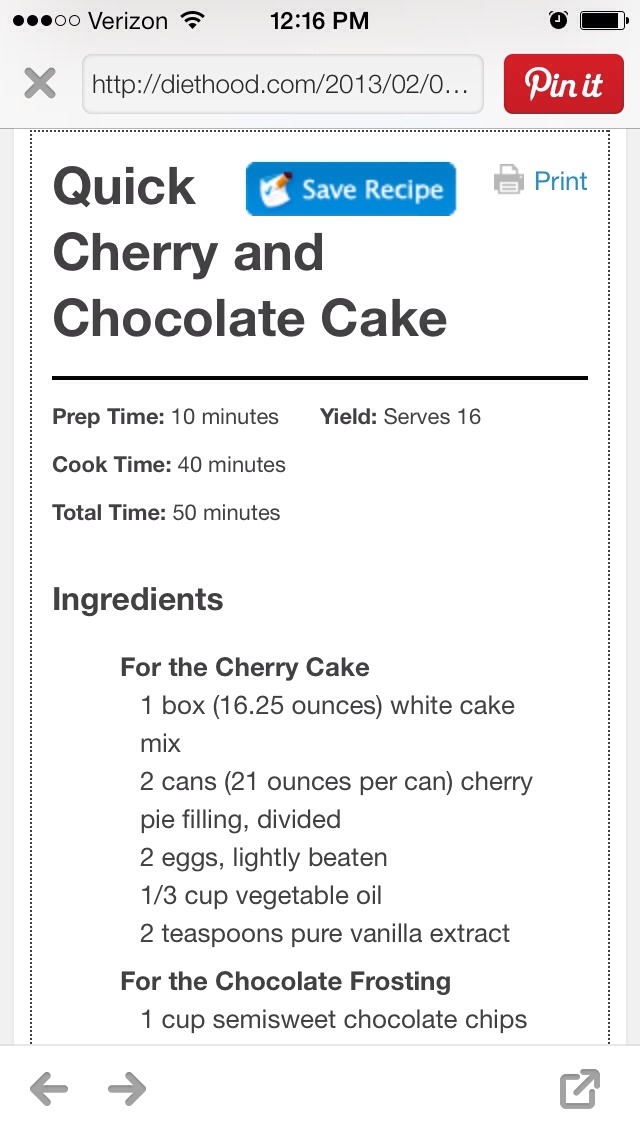 Quick Cherry And Chocolate Cake