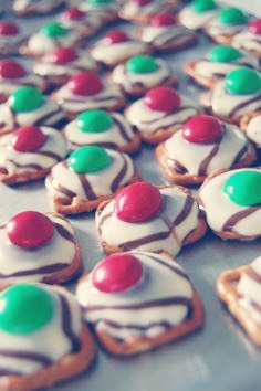 Step 4: Place 1 M&M on each chocolate pretzel so it looks like the picture above.

And boom its complete!This snack is so simple and delicious.  You can give it to someone as a gift or eat them for yourself! Hope you like them! 