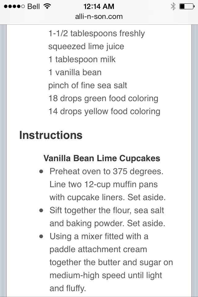 Vanilla Bean Lime Cupcakes with Vanilla Bean Lime Buttercream Frosting
