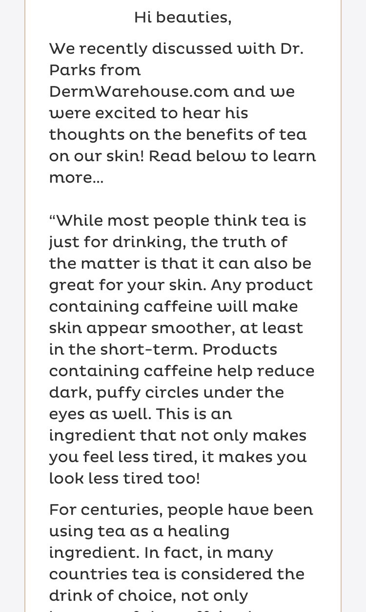 Why Tea Is Good For your Skin #summervibes