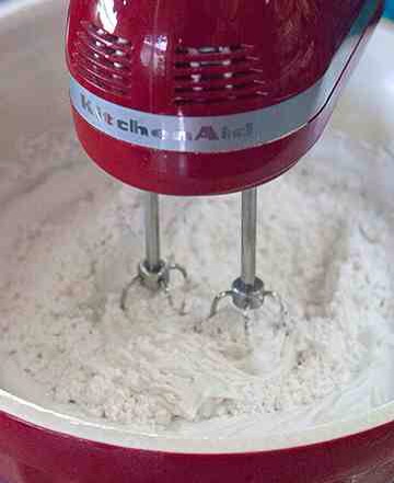 Using an electric mixer, mix until smooth.