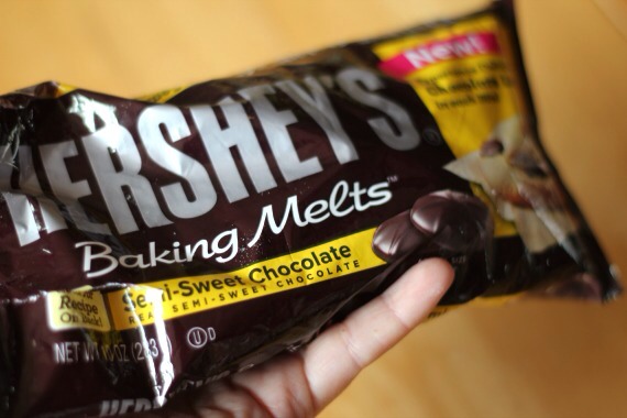 Also add baking melts. This is also 10 ounces! So beware, 20 ounces of chocolate 