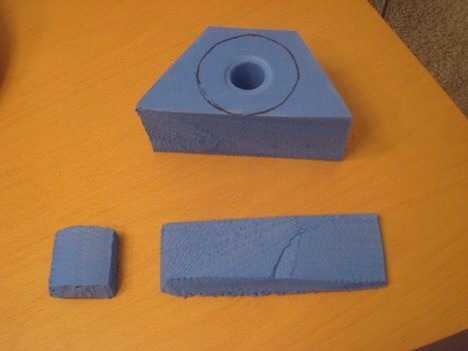 Step 3: Mega Man's Helmet (Forming the Helmet)

Tools:
Electric Knife
Rasp
Dremel
Materials:
Blue Foam


