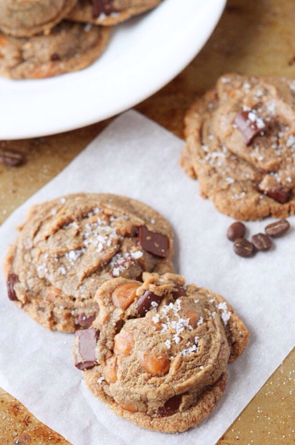 Brown butter salted caramel mocha cookies