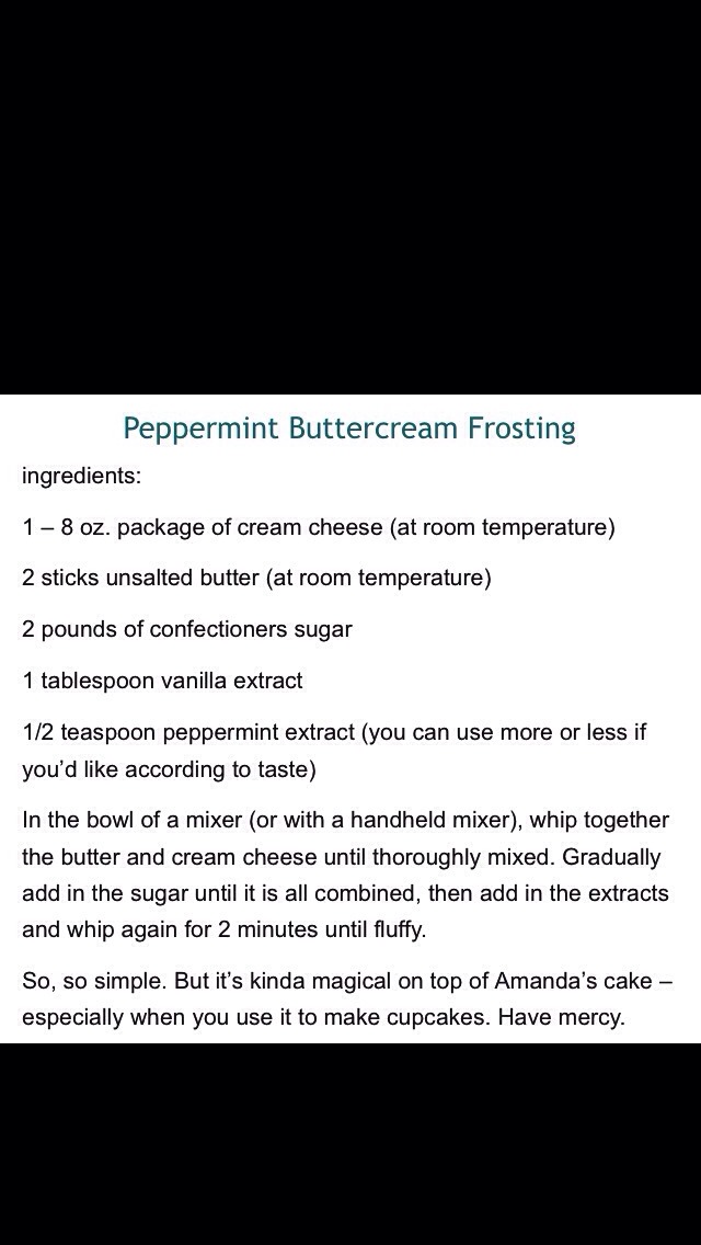 Peppermint Buttercream Frosting!!!!