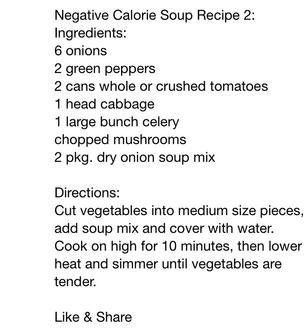 NEGATIVE CALORIE DIET SOUP!
