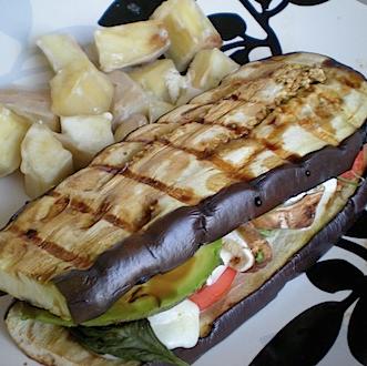 Grilled eggplant sandwich