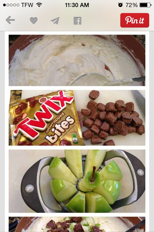 No Bake Twix Caramel Apple Salad Recipe