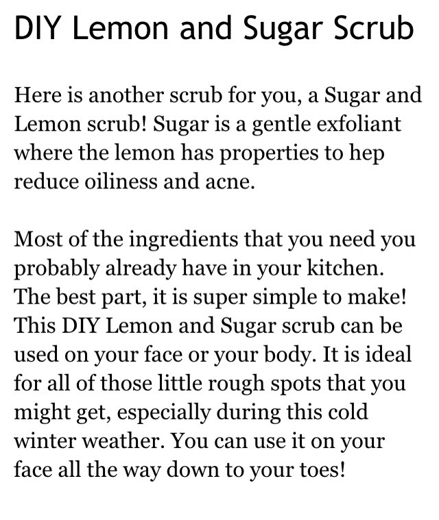 DIY Lemon And Sugar Scrub 