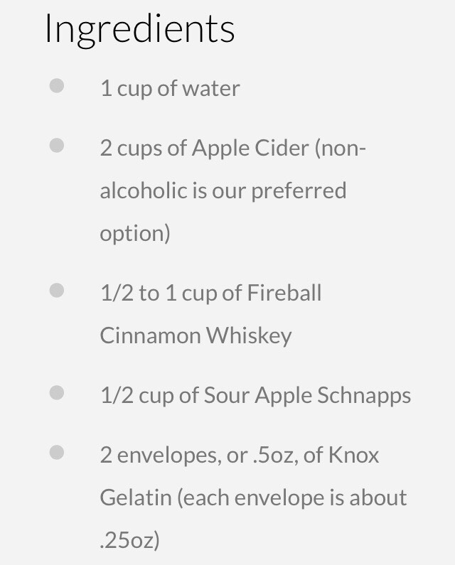 Apple Cider Jello Shots With Fireball Whiskey!