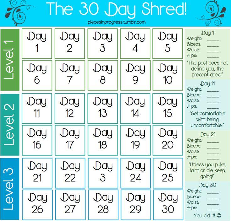 Rest 2 days a week.And don't forget after u finish this calendar you have to do it all over again.