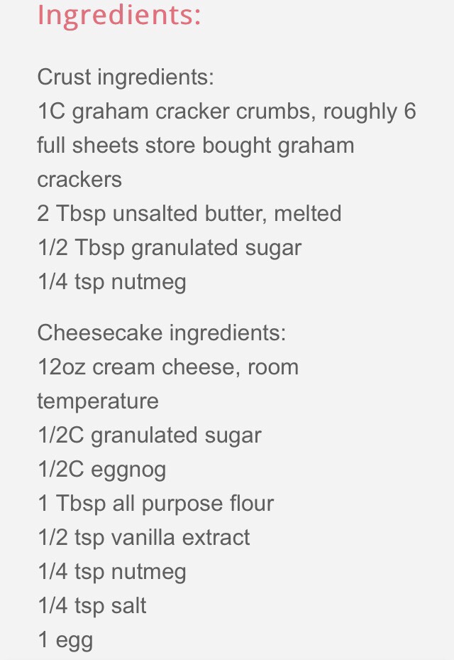 Mini Egg Nog Cheesecakes 
