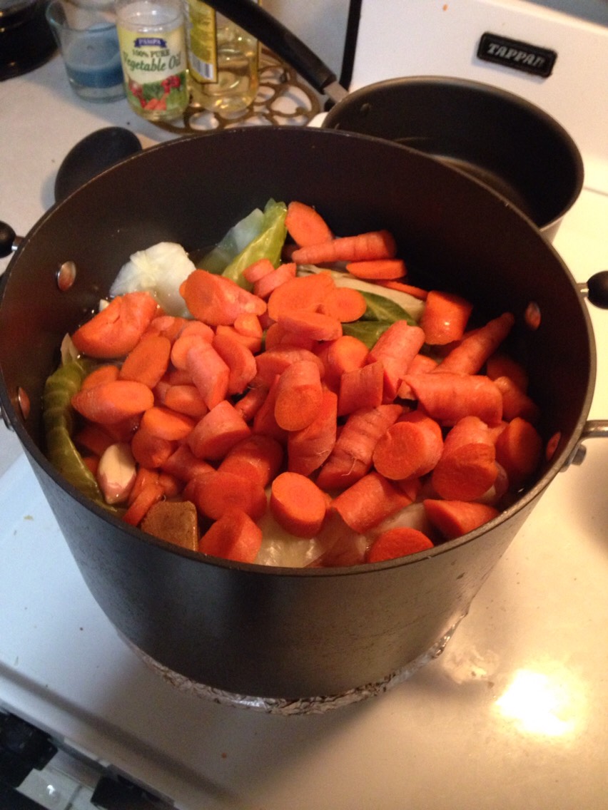 This is what the pot should look like before bringing to a boil