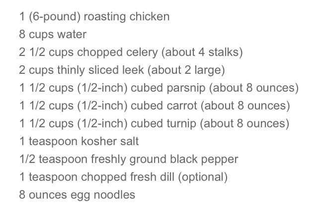 Chicken soup recipe.