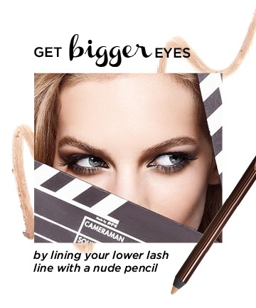 Knowing how to make your eyes look bigger also requires choosing the right eyeliner. To waterline your eyes with a cream or white pencil. This will act as an optical illusion, making the whites of your eyes appear bigger. (Bonus: It also helps your eyes look whiter and more awake.) 