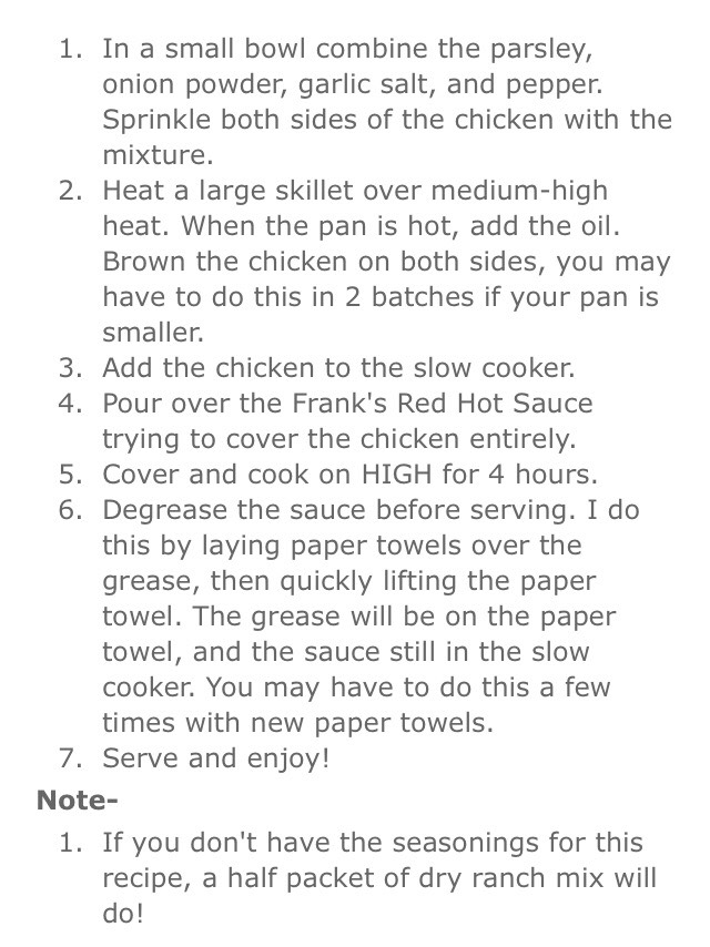 SLOW COOKER HOT CHICKEN