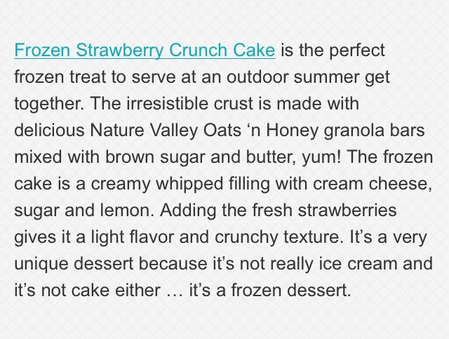 Frozen Strawberry Crunch Cake