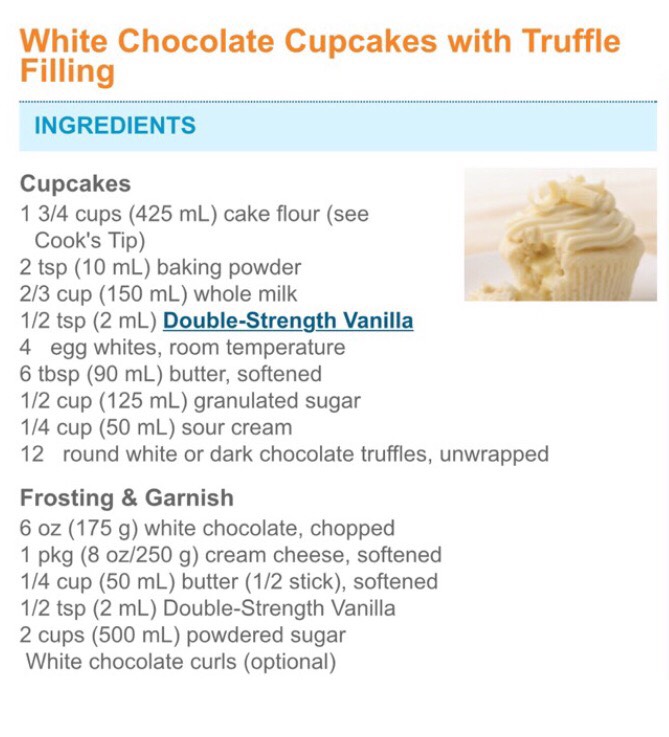 White Chocolate Cupcakes With Truffle Filling