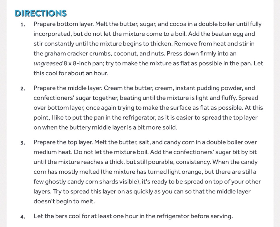 Cakespy: Candy Corn Nanaimo Bars Recipe