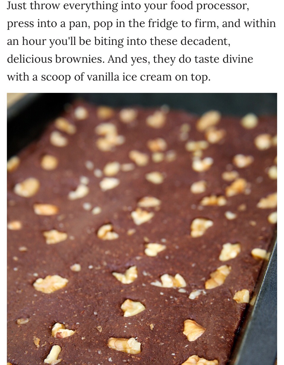 Low Calorie, No-bake Vegan Brownies. π