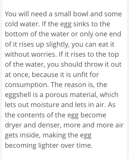 Testing Egg Freshness