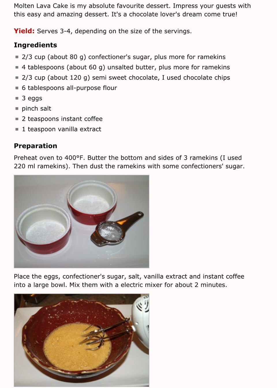 Chocolate Molten Lava Cake!!