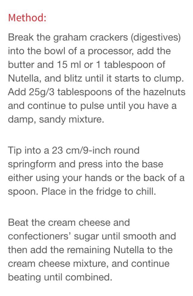 Nutella Cheese Cake