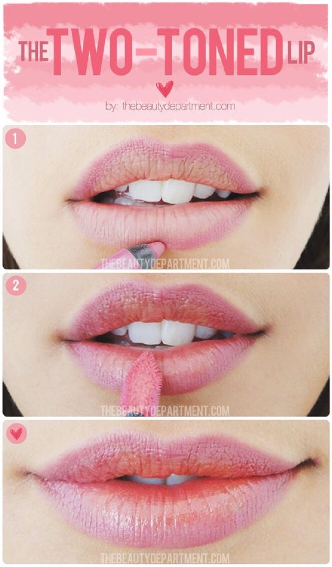2 tones lips! Different look but still natural ☺️